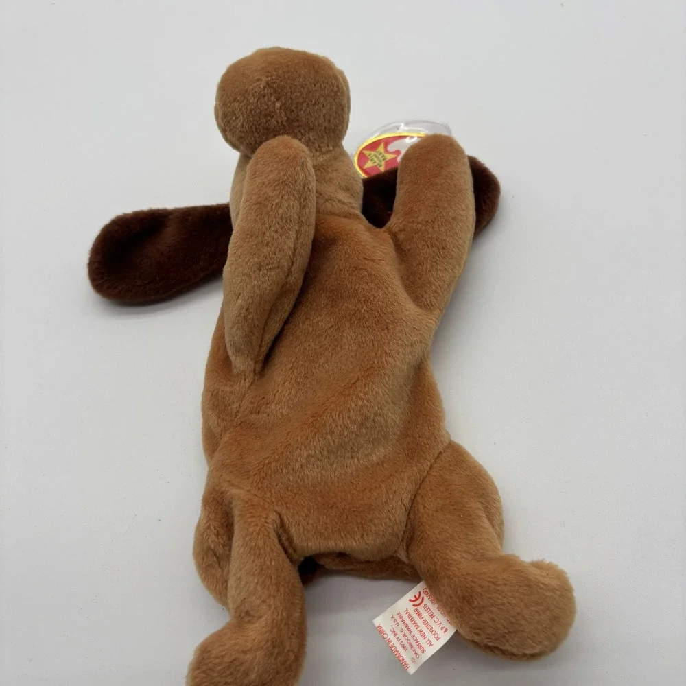 MWMT Ty Beanie Baby Bones The Dog Plush Toy Stuffed Animal Brown With Tags‎